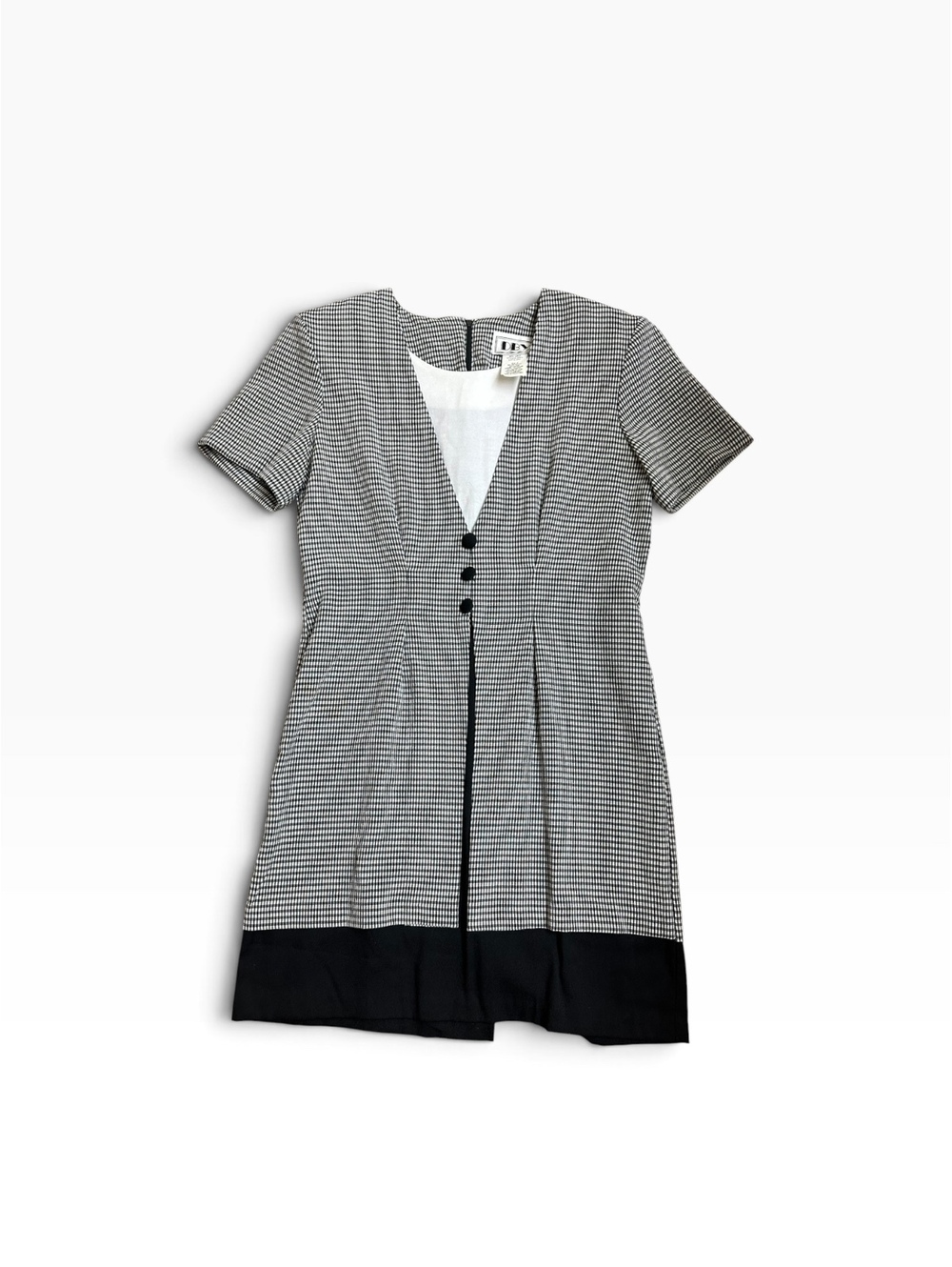DBY Ltd black white gingham vintage style button dress size 7